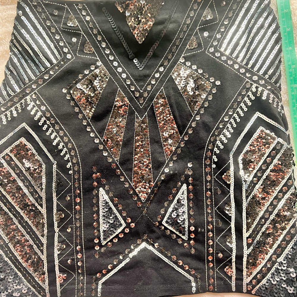 Sequin black  Mini skirt .